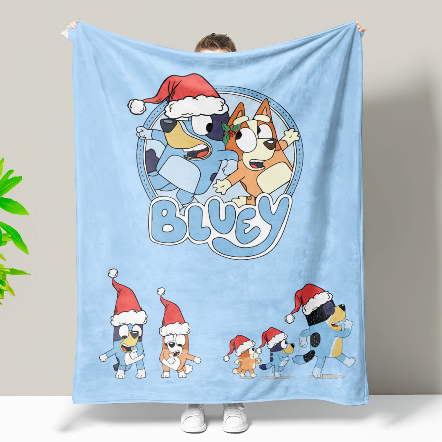 Bluey Christmas blanket